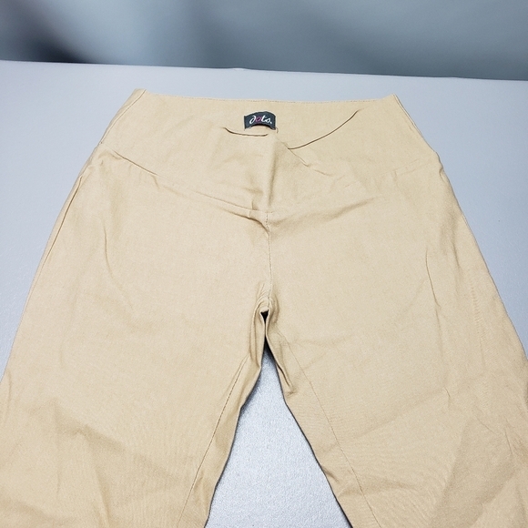 dots tan pull on stretchy skinny pants juniors size 3/4 - Picture 2 of 11